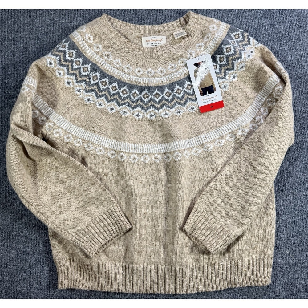 Womens‎ WEATHERPROOF VINTAGE  Pullover Sweater Knit Tan M